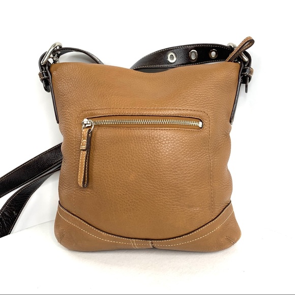 COACH Legacy F10941 Camel Brown Leather Medium Shoulder Duffle Bag Purse - Picture 3 of 10